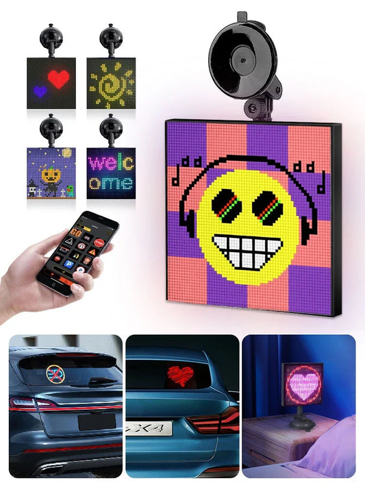 Smart LED Pixel Display, APP Control Display with 32X32 Programmable LED Display On Car Window